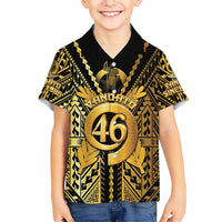 Vanuatu 46th Anniversary Of Independence Kid Hawaiian Shirt Gold Style LT05 Kid Gold - Polynesian Pride