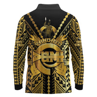 Vanuatu 46th Anniversary Of Independence Long Sleeve Polo Shirt Gold Style LT05 - Polynesian Pride