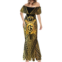 Vanuatu 46th Anniversary Of Independence Mermaid Dress Gold Style LT05 - Polynesian Pride