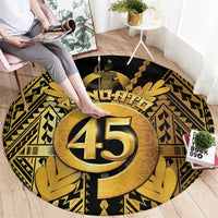 Vanuatu 46th Anniversary Of Independence Round Carpet Gold Style LT05 - Polynesian Pride