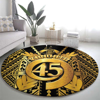 Vanuatu 46th Anniversary Of Independence Round Carpet Gold Style LT05 - Polynesian Pride