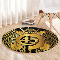 Vanuatu 46th Anniversary Of Independence Round Carpet Gold Style LT05 - Polynesian Pride