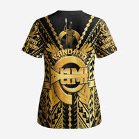 Vanuatu 45th Anniversary Of Independence Scrub Top Gold Style LT05 - Polynesian Pride