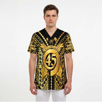 Vanuatu 45th Anniversary Of Independence Scrub Top Gold Style LT05 - Polynesian Pride