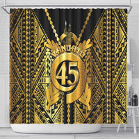 Vanuatu 45th Anniversary Of Independence Shower Curtain Gold Style - Polynesian Pride