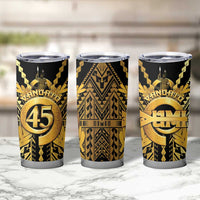 Vanuatu 46th Anniversary Of Independence Tumbler Cup Gold Style LT05 - Polynesian Pride