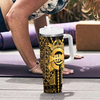 Vanuatu 45th Anniversary Of Independence Tumbler With Handle Gold Style - Polynesian Pride