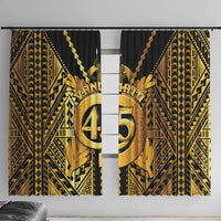 Vanuatu 46th Anniversary Of Independence Window Curtain Gold Style LT05 With Hooks Gold - Polynesian Pride