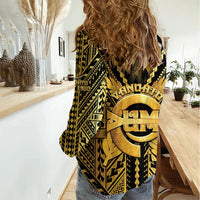 Vanuatu 46th Anniversary Of Independence Women Casual Shirt Gold Style LT05 - Polynesian Pride