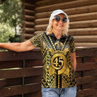 Vanuatu 46th Anniversary Of Independence Women Polo Shirt Gold Style LT05 - Polynesian Pride
