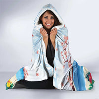 Hawaii And Japan Okinawa Hooded Blanket Aloha Gozaimasu Tiki With Shisa LT05 - Polynesian Pride