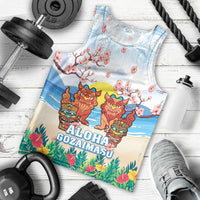 Hawaii And Japan Okinawa Men Tank Top Aloha Gozaimasu Tiki With Shisa LT05 - Polynesian Pride