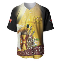 Papua New Guinea Baseball Jersey 50 Years Of Independence LT05 Gold - Polynesian Pride