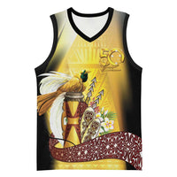 Papua New Guinea Basketball Jersey Independence Day Unique Style LT05 Unisex Gold - Polynesian Pride