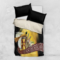 Papua New Guinea Bedding Set 50 Years Of Independence LT05 US Twin 172cm x 218cm Gold - Polynesian Pride