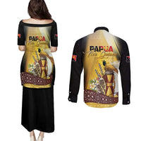 Papua New Guinea Couples Matching Puletasi and Long Sleeve Button Shirt Independence Day Unique Style LT05 - Polynesian Pride