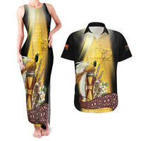 Papua New Guinea Couples Matching Tank Maxi Dress and Hawaiian Shirt Independence Day Unique Style LT05 Gold - Polynesian Pride