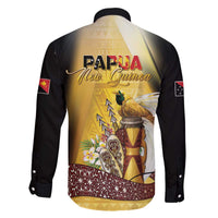 Papua New Guinea Family Matching Off The Shoulder Long Sleeve Dress and Hawaiian Shirt Independence Day Unique Style LT05 Son's Shirt Gold - Polynesian Pride