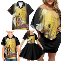 Papua New Guinea Family Matching Off Shoulder Short Dress and Hawaiian Shirt Independence Day Unique Style LT05 - Polynesian Pride