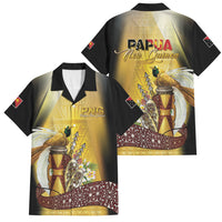 Papua New Guinea Family Matching Off Shoulder Short Dress and Hawaiian Shirt Independence Day Unique Style LT05 Dad's Shirt - Short Sleeve Gold - Polynesian Pride