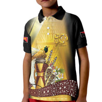 Papua New Guinea Kid Polo Shirt 50 Years Of Independence LT05 Kid Gold - Polynesian Pride