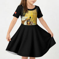 Papua New Guinea Kid Short Sleeve Dress Independence Day Unique Style LT05 KID Gold - Polynesian Pride