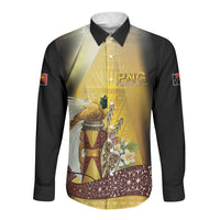 Papua New Guinea Long Sleeve Button Shirt 50 Years Of Independence LT05 Unisex Gold - Polynesian Pride