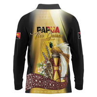 Papua New Guinea Long Sleeve Polo Shirt 50 Years Of Independence LT05 - Polynesian Pride