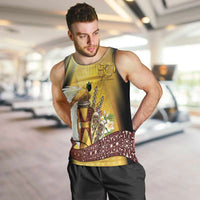 Papua New Guinea Men Tank Top 50 Years Of Independence LT05 Gold - Polynesian Pride