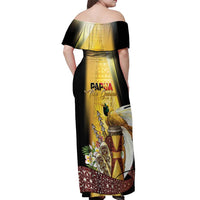 Papua New Guinea Off Shoulder Maxi Dress 50 Years Of Independence LT05 - Polynesian Pride