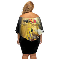 Papua New Guinea Off Shoulder Short Dress 50 Years Of Independence LT05 - Polynesian Pride