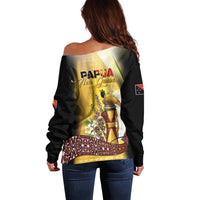 Papua New Guinea Off Shoulder Sweater 50 Years Of Independence LT05 - Polynesian Pride