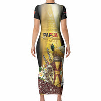 Papua New Guinea Short Sleeve Bodycon Dress Independence Day Unique Style LT05 - Polynesian Pride