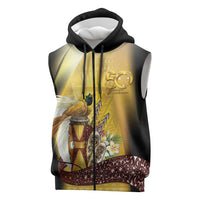 Papua New Guinea Sleeveless Zip Hoodie 50 Years Of Independence LT05 Gold - Polynesian Pride