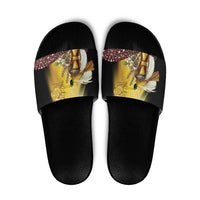 Papua New Guinea Slide Sandals 50 Years Of Independence LT05 Gold - Polynesian Pride