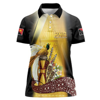 Papua New Guinea Women Polo Shirt 50 Years Of Independence LT05 Female Gold - Polynesian Pride