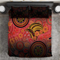 Papua New Guinea Bedding Set Birds Of Paradise With Aboriginal Pattern - Polynesian Pride