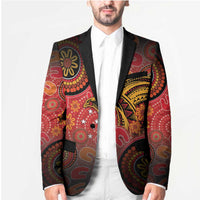 Papua New Guinea Blazer Birds Of Paradise With Aboriginal Pattern - Polynesian Pride