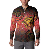 Papua New Guinea Button Sweatshirt Birds Of Paradise With Aboriginal Pattern LT05 - Polynesian Pride