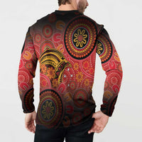 Papua New Guinea Button Sweatshirt Birds Of Paradise With Aboriginal Pattern LT05 - Polynesian Pride