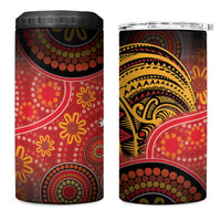 Papua New Guinea 4 in 1 Can Cooler Tumbler Birds Of Paradise With Aboriginal Pattern LT05 One Size: 16 oz Red - Polynesian Pride