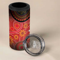 Papua New Guinea 4 in 1 Can Cooler Tumbler Birds Of Paradise With Aboriginal Pattern LT05 - Polynesian Pride