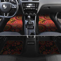 Papua New Guinea Car Mats Birds Of Paradise With Aboriginal Pattern LT05 Set 4pcs Red - Polynesian Pride