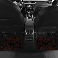 Papua New Guinea Car Mats Birds Of Paradise With Aboriginal Pattern LT05 Set 2pcs - Back Red - Polynesian Pride