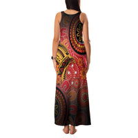 Papua New Guinea Family Matching Tank Maxi Dress and Hawaiian Shirt Birds Of Paradise With Aboriginal Pattern LT05 - Polynesian Pride
