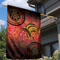 Papua New Guinea Garden Flag Birds Of Paradise With Aboriginal Pattern - Polynesian Pride