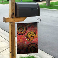 Papua New Guinea Garden Flag Birds Of Paradise With Aboriginal Pattern - Polynesian Pride