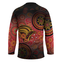 Papua New Guinea Hockey Jersey Birds Of Paradise With Aboriginal Pattern - Polynesian Pride