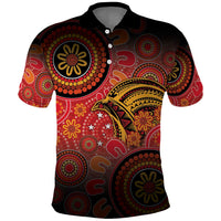 Papua New Guinea Polo Shirt Birds Of Paradise With Aboriginal Pattern - Polynesian Pride