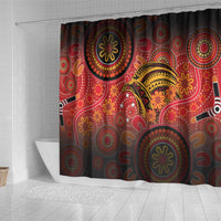Papua New Guinea Shower Curtain Birds Of Paradise With Aboriginal Pattern - Polynesian Pride